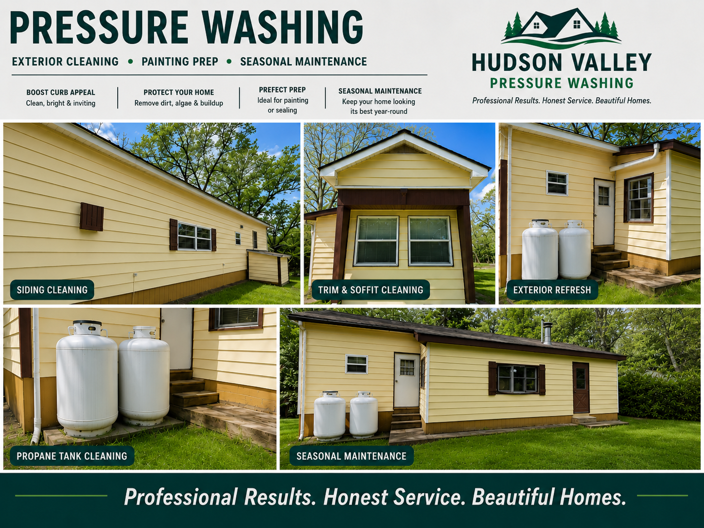 Hudson Valley Pressure Washing exterior cleaning visual guide